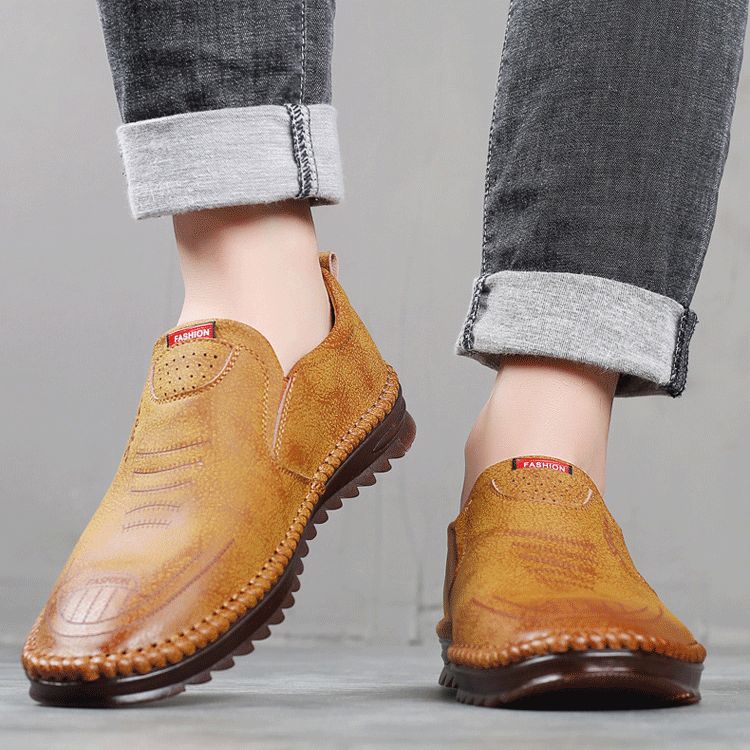 Baskets en cuir antidérapantes respirantes pour hommes