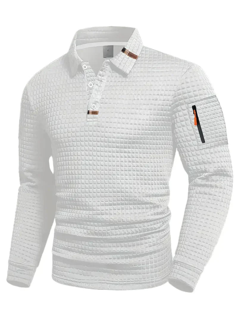 Dubois™ Polo manches longues pour homme – Chaud, élégant et confortable