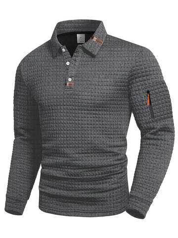 Dubois™ Polo manches longues pour homme – Chaud, élégant et confortable