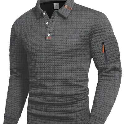 Dubois™ Polo manches longues pour homme – Chaud, élégant et confortable