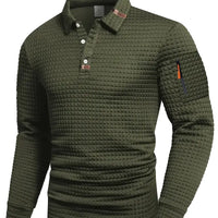 Dubois™ Polo manches longues pour homme – Chaud, élégant et confortable