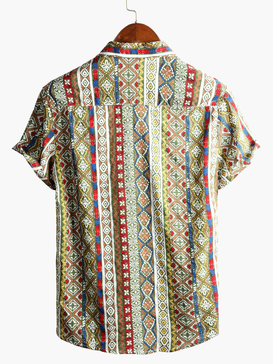 Dubois - Chemise en coton à manches courtes imprimée patchwork pour homme