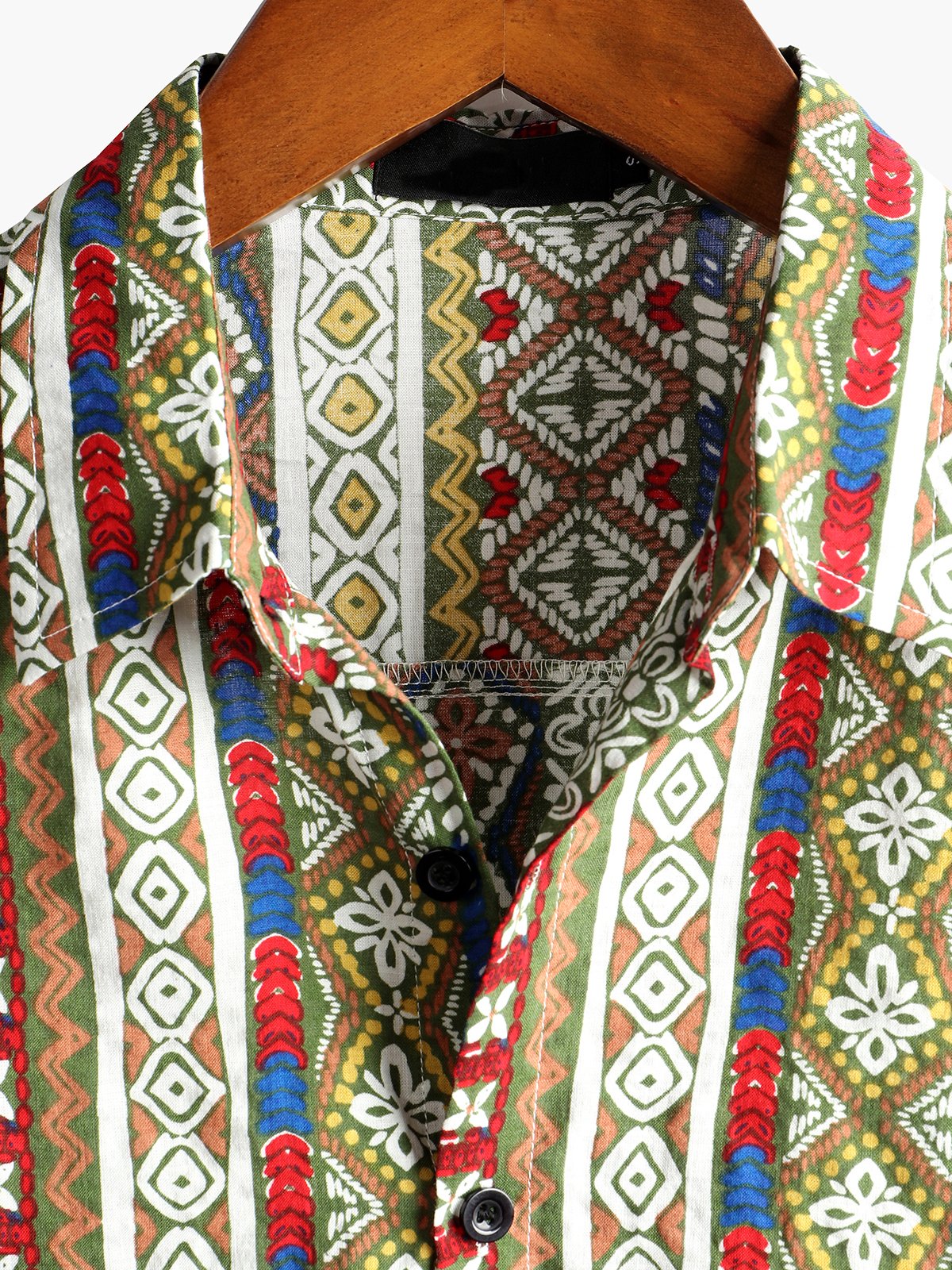 Dubois - Chemise en coton à manches courtes imprimée patchwork pour homme