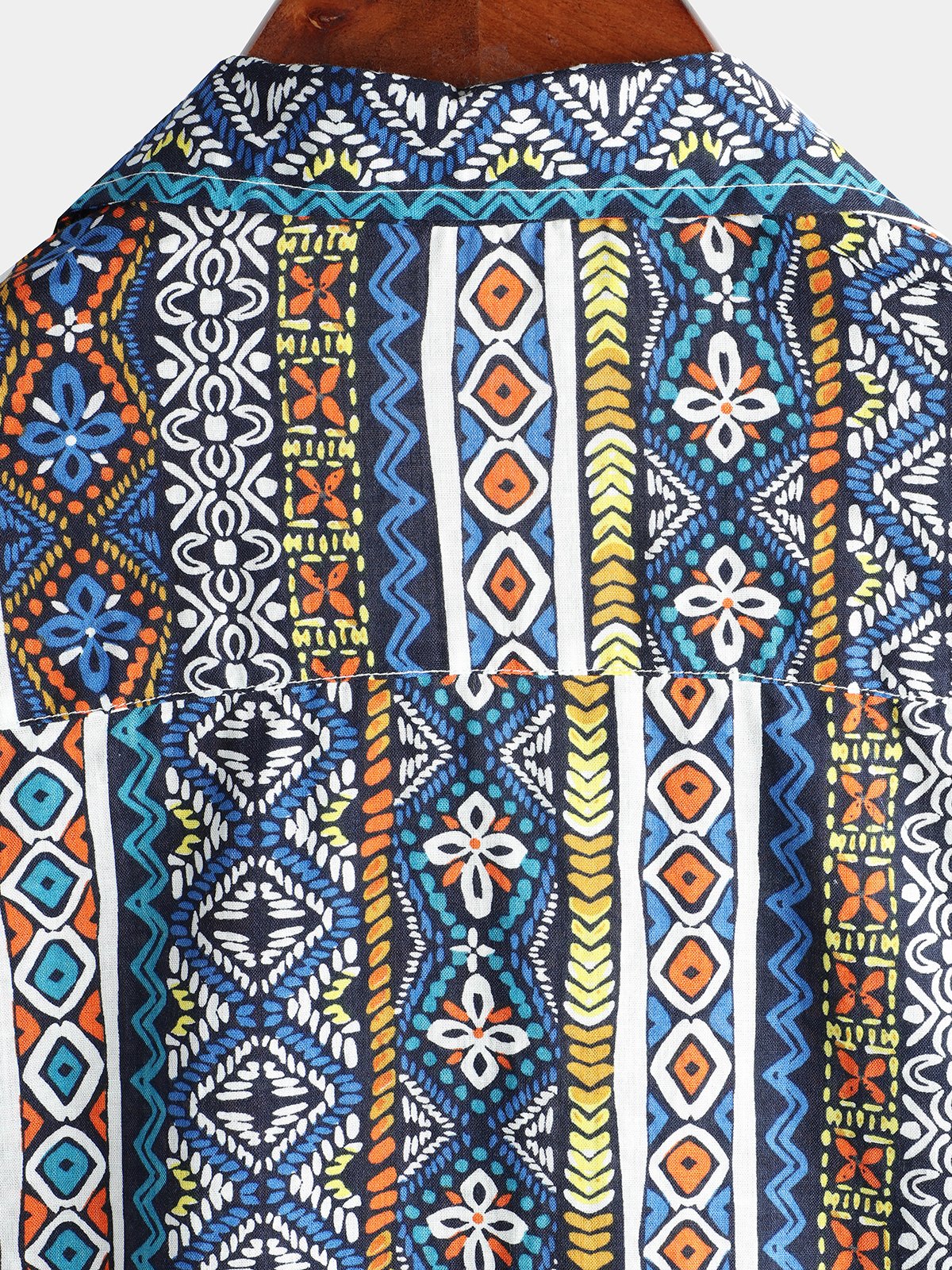 Dubois - Chemise en coton à manches courtes imprimée patchwork pour homme