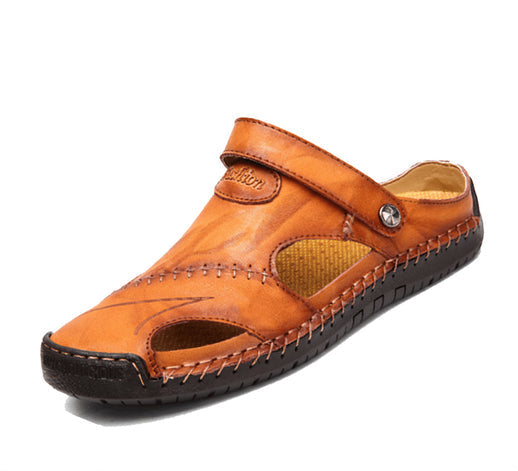 【Fait à la main】 Sandales décontractées en cuir souple de haute qualité pour hommes